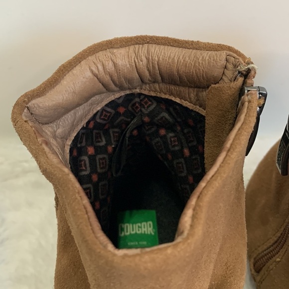 cougar OLA SUEDE LEATHER RUGGED WATERPROOF SIDE ZIP ANKLE BOOTS PRAIRIE BROWN - Picture 3 of 7